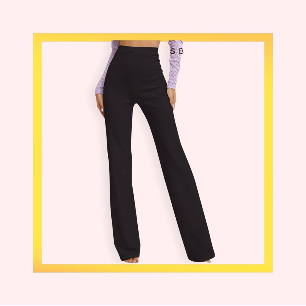 High waist  straight leg pants